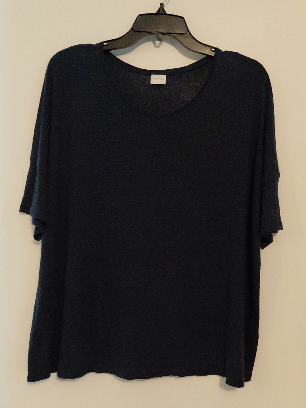 POETRY 100% Linen Tee. S/S. Navy Size 14